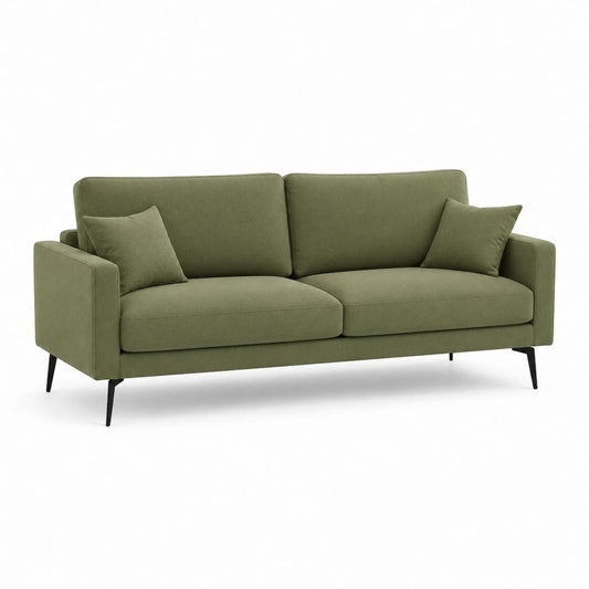 Divano 3 posti verde oliva in poliestere rettangolare 200 x 90 x 85 cm