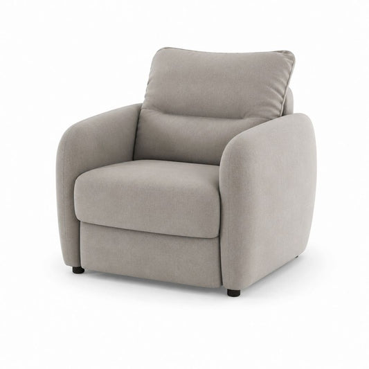 Poltrona da soggiorno beige in poliestere con braccioli 85 x 88 x 92 cm